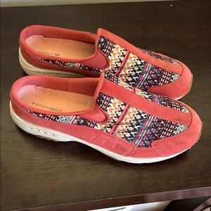 Easy Spirit Red Sneakers with Comfortable Flat Sole